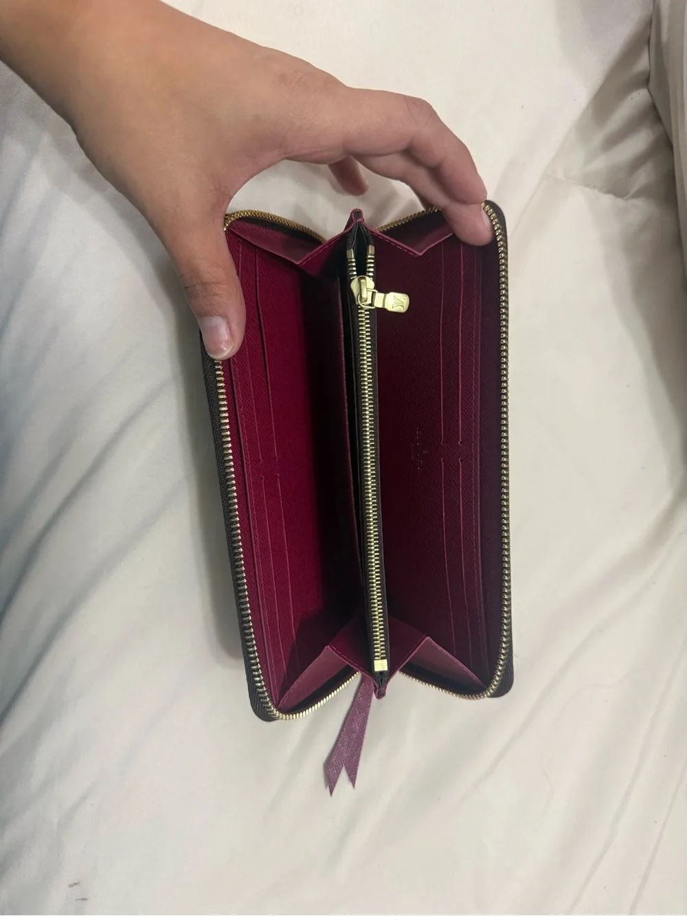 Louis Vuitton Monogram Zip-Around Wallet in Brown and Gold-Tone Hardware